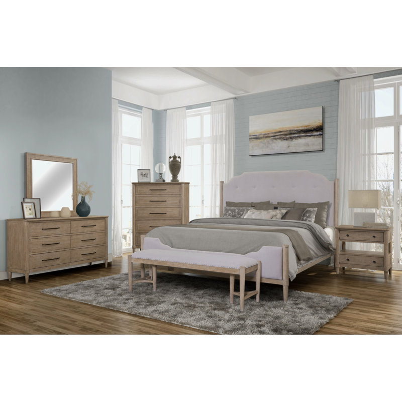 Open Nightstand With 2 Drawers And Open Shelving For Bedroom Storage And Display, Sand