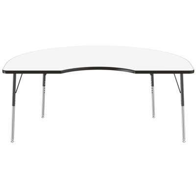 Half Moon Dry-Erase Activity Table with Adjustable Legs - White/Black