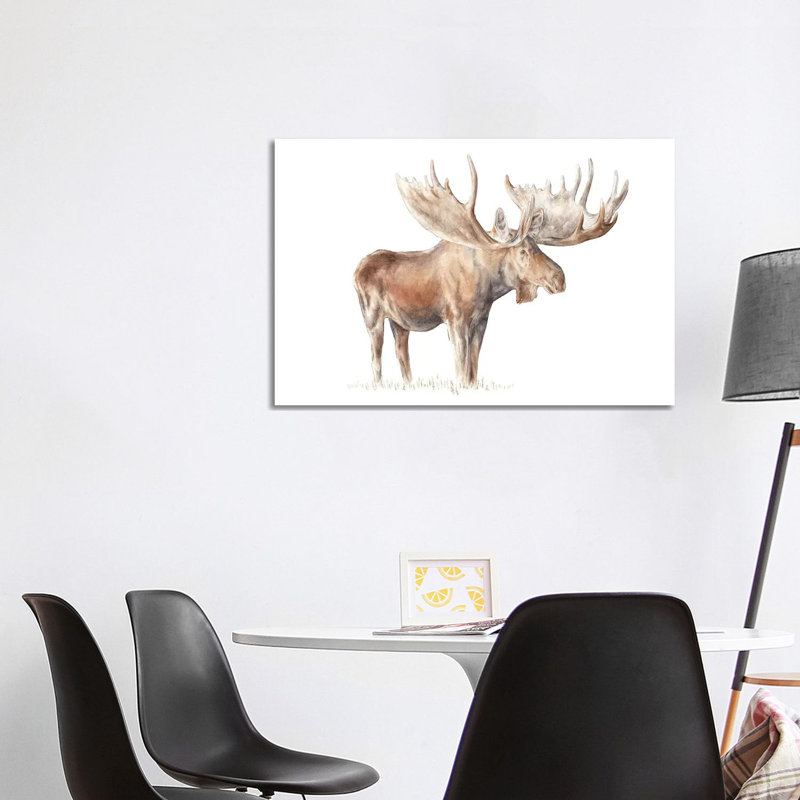 Moose 1 Piece Wrapped Canvas Painting, 101.6 cm H x 66.04 cm W x 1.91 cm D