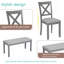Ensemble de salle à manger de cuisine 6 pièces, table de salle à manger rectangulaire en bois avec 4 chaises rembourrées et un banc, ensemble de table de salle à manger pour 6 personnes, salon, bar et cuisine, gris-494610278