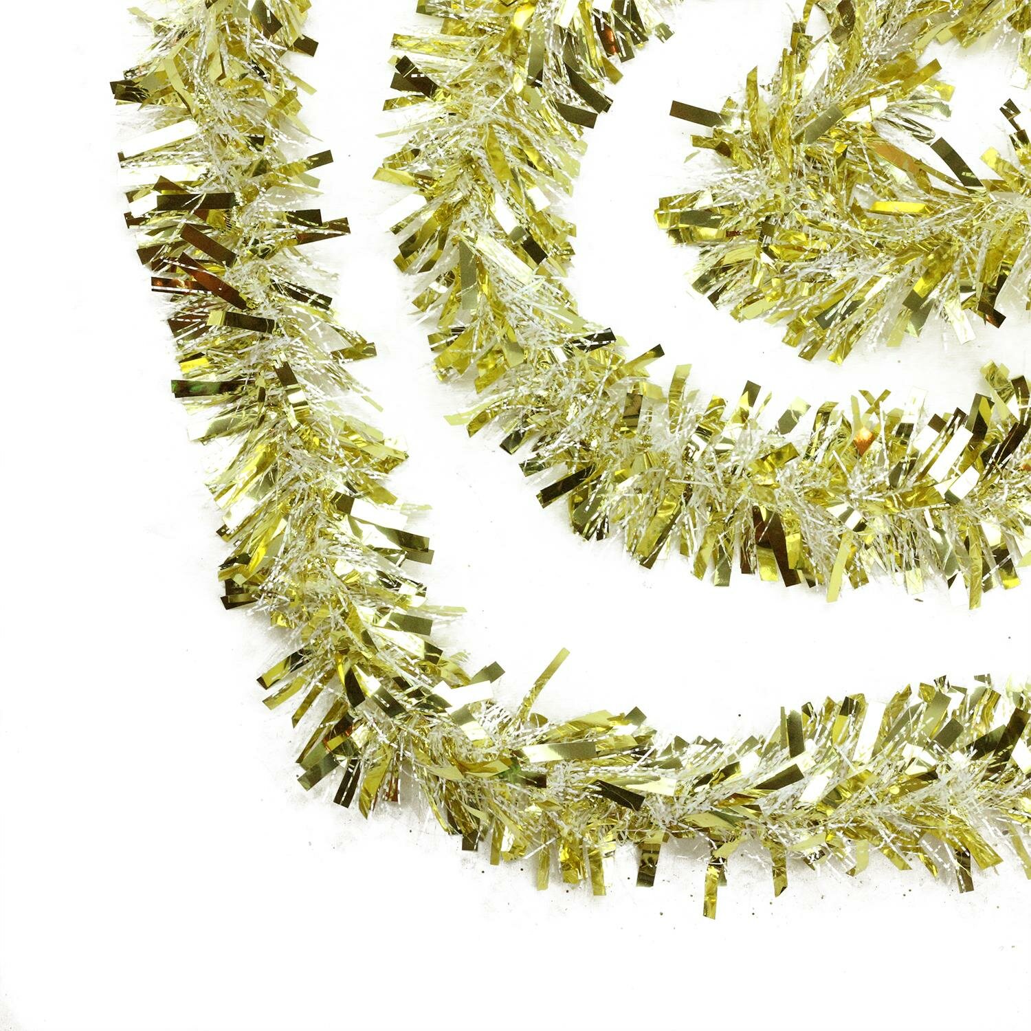 50' Festive White Iridescent Thick Cut Christmas Tinsel Garland - Unlit - 5  Ply