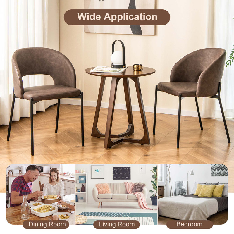 Chaise de salle à manger Costway avec coussin en éponge haute densité, structure robuste en forme de X, 4