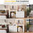 Makeup Vanity Desk with Mirror and 3-Colour Lights,6 Drawers Vanity Table with Charging Station-1947693965
