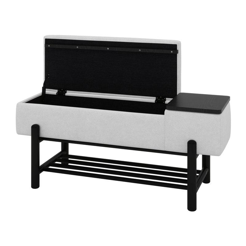 Banc de rangement pour repose-pieds, Noir