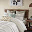 Édredon double / grand en coton / gris avec garniture moderne-118742889-118742891