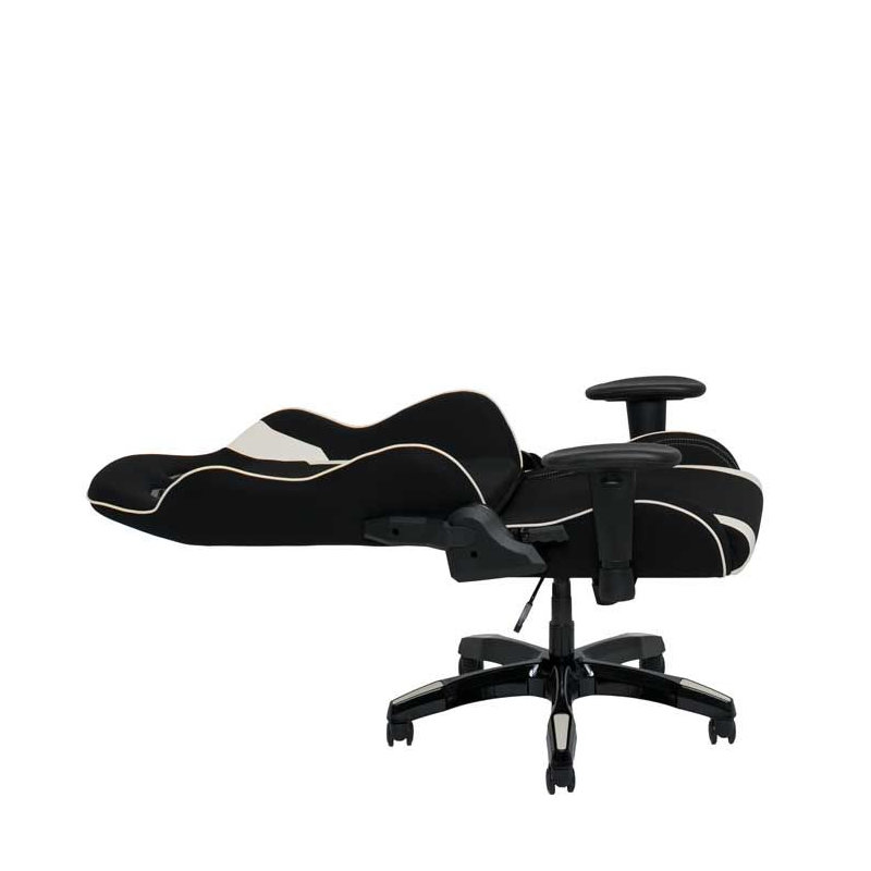 Fauteuil de jeu ergonomique à dossier haut, Noir / blanc