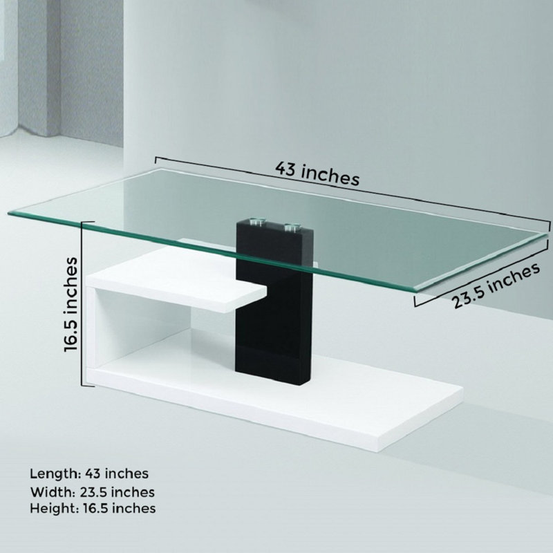 Table basse en verre trempé modern Creswell