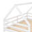 Twin Over Twin Low Bunk Bed, House Bed With Ladder , White-939053816