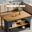 Îlot de cuisine avec 3 tablettes de rangement, table de bar 55 po-1545456850