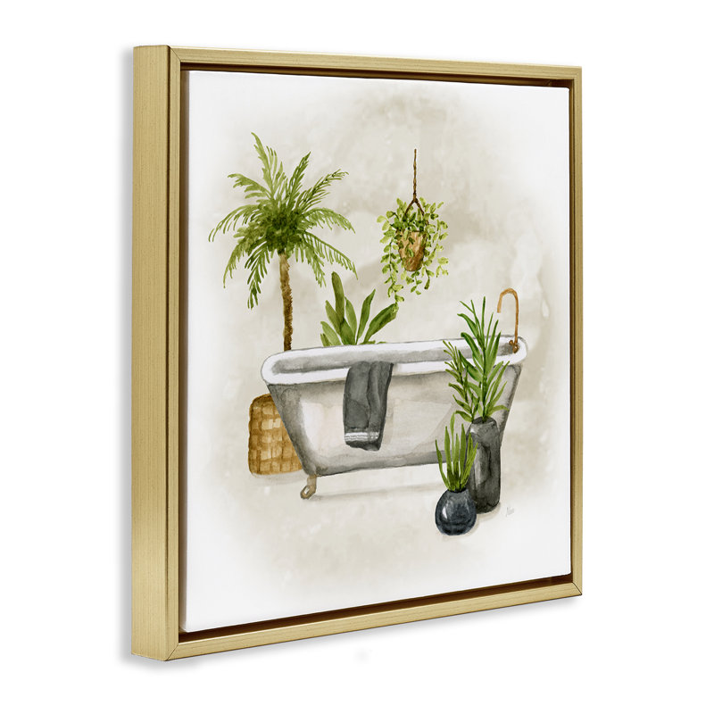 Art mural sur toile Floater, H 18 po x l 18 po, Cadre flottant métallique doré