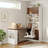 74.8"H Bookcase and Desk Combination with Mobile Desk, Flexible Pairing Options, White & Wood Finish 
