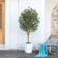 Adcock Artificial Olive Tree with Decorative Pot, UV Resistant Faux Olive Tree with Natural Trunk-700034061-700034060