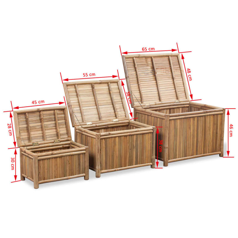 Set Of 3 Bamboo Storage Boxes – Eco-Friendly And Stylish Storage Solution For Home Organization