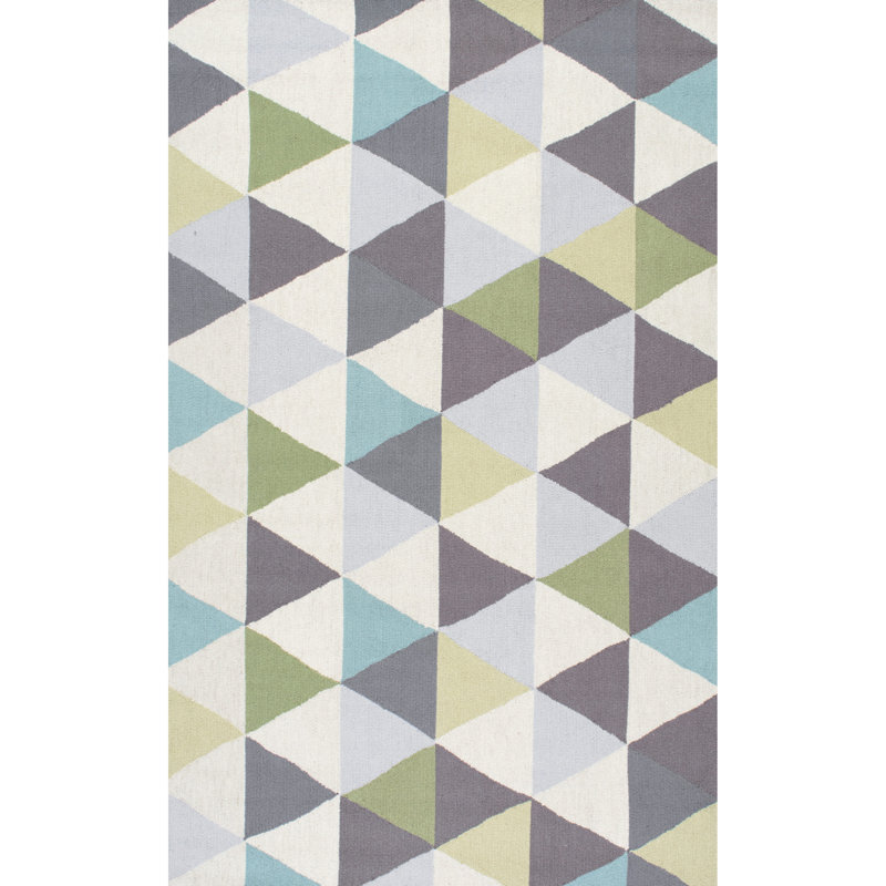 Geometric Wool Hand Woven Area Rug, Rectangle 229 x 290cm