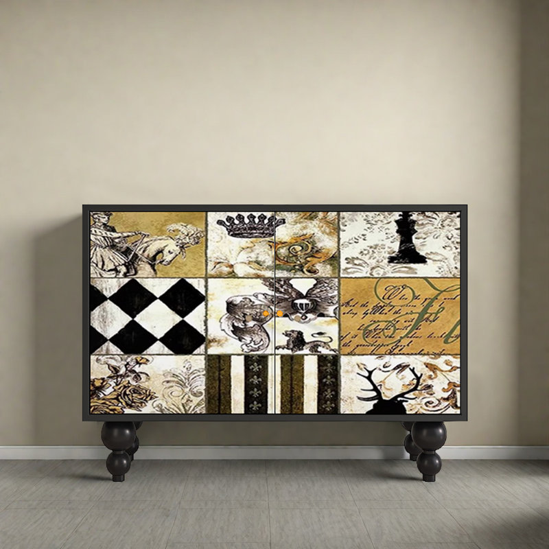 Retro light luxury multi-functional decor cabinet