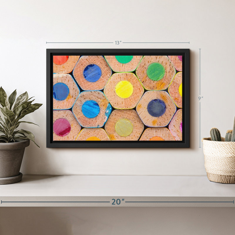 «Stacks Of Dessin Crayons, reproduction sur toile», H 9 po x l 13 po