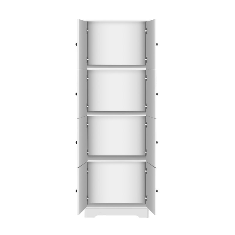 Versatile Tall Storage Cabinet With Ample Compartments And Doors For Organized Storage, White