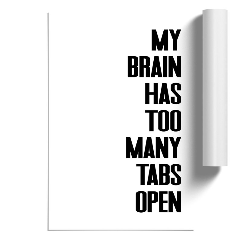 Too Many Tabs - Frameless Print, 59cm H x 42cm W x 0.1cm D
