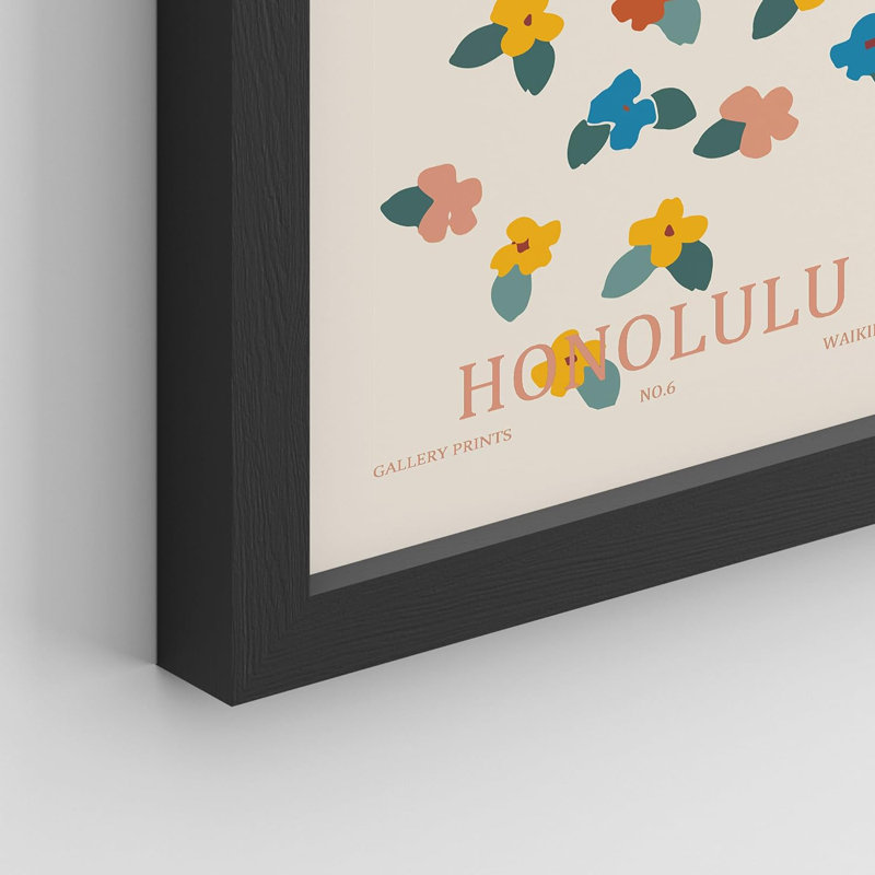 Multicolore, motif de fleurs roses, variété, nature sauvage, calme et bohème encadré sur papier, 9 pièces, Cadre noir
