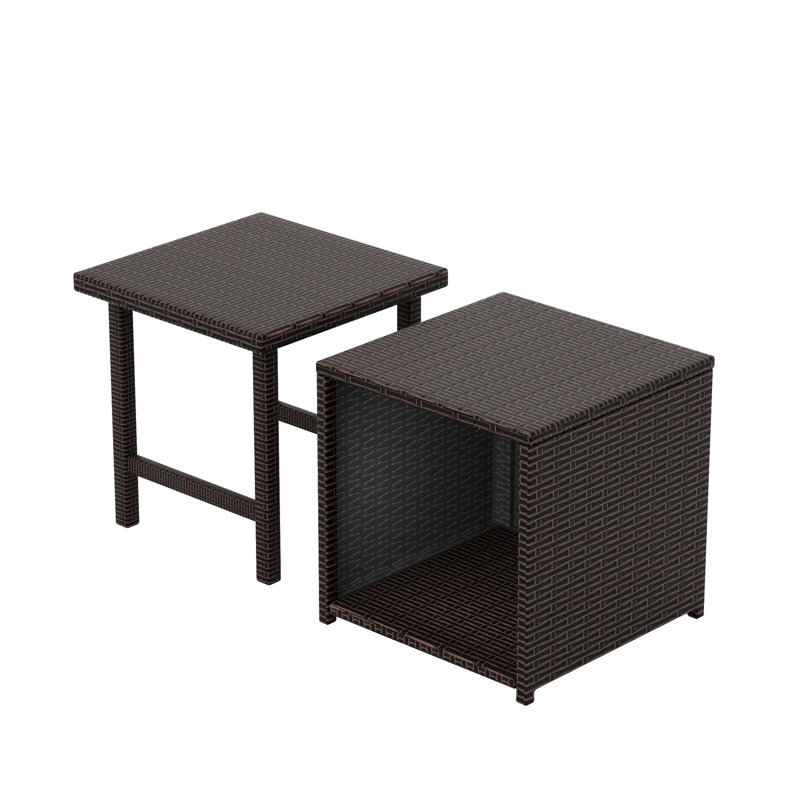 Square Outdoor Side Table , 17'' in. W 17'' in. D, Chocolate