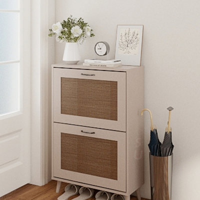 Étagère à chaussures à 2 niveaux pour vestibule - Organisateur de rangement pour chaussures stable et spacieux, conception facile d'accès, pouvant contenir jusqu'à 12 paires