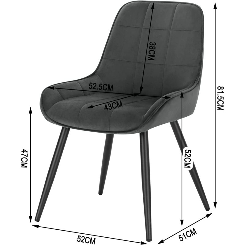 Aftinia Upholstered Dining Chair, Dark Grey