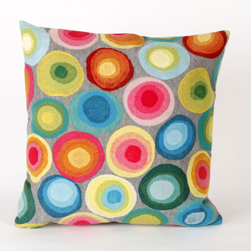 Puddle Dot Throw Pillow, Grey