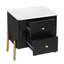 Table de chevet en bois Danny avec 2 tiroirs de rangement et pieds en métal-122589222