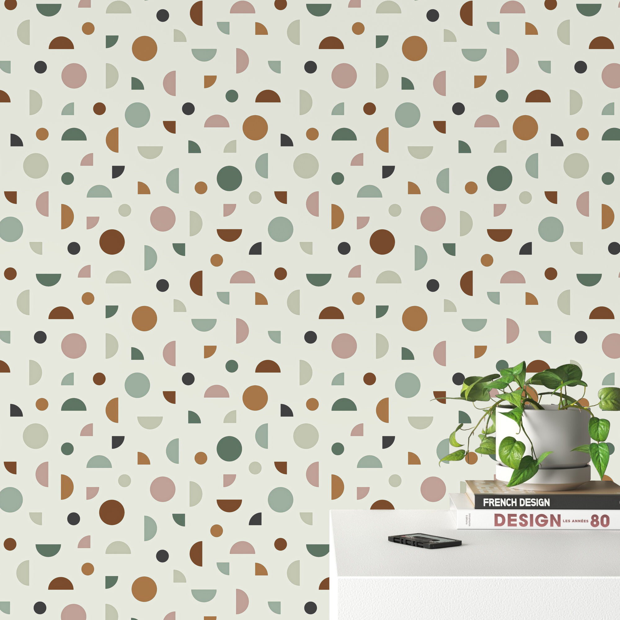 Newark Mid-Century Geometric Wallpaper, Gray