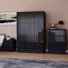 Oslo 3 Piece Bedroom Set (2 Drawer Bedside Chest, 4 Drawer Chest, 3 Door 2 Drawer Wardrobe), (100% FSC)