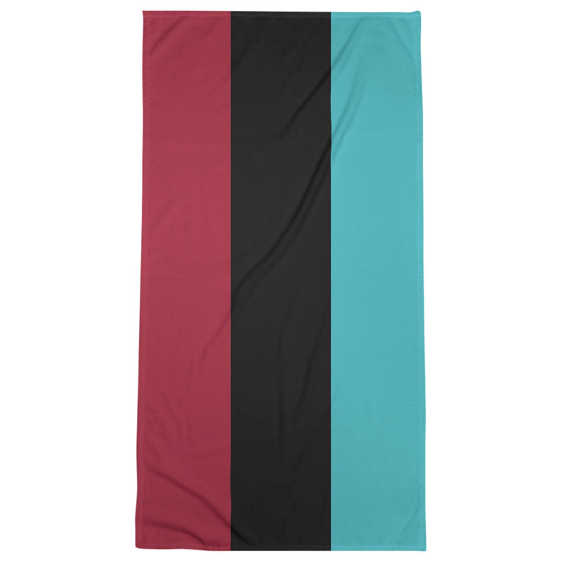 Beach Towel, Sedona Red/Black/Teal, Polyester/Cotton, Beach Towel