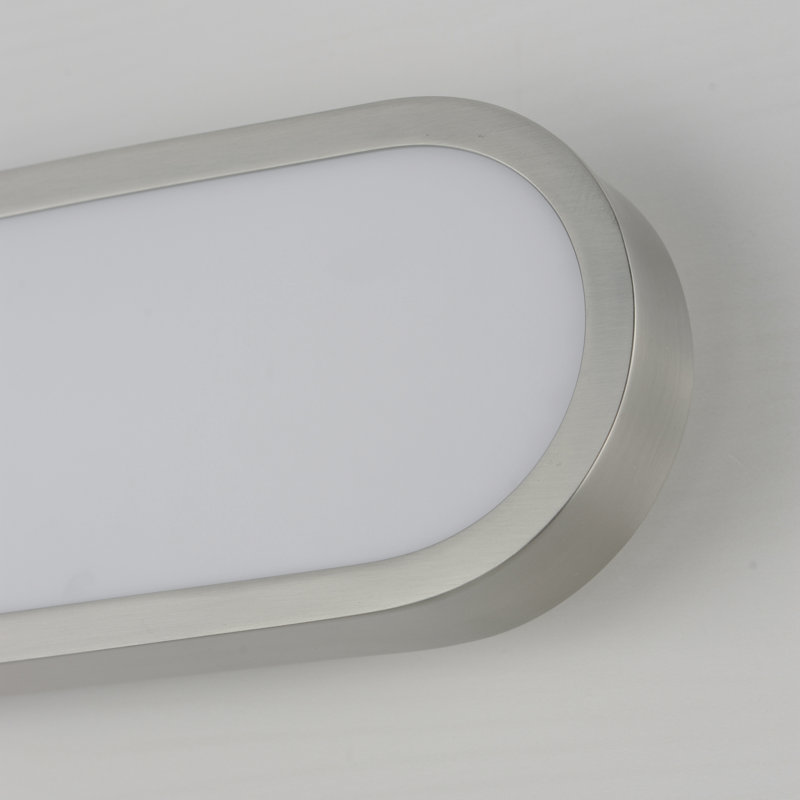 Celise Lamaria Dimmable LED Bath Bar, White/Satin Nickel, 30"