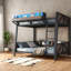Lits avec rangement, lit superposé simple en bois aggloméré pour petites pièces