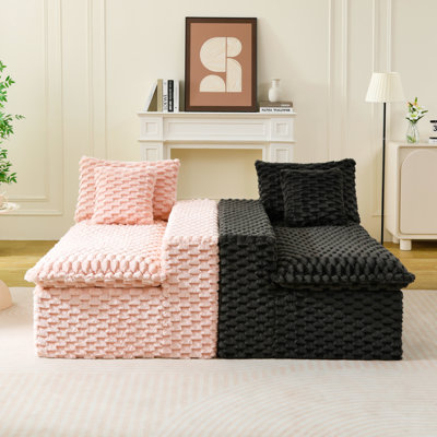 Luxury Color-Block Turtle Velvet Multifunctional Sofa - Arrangeable In Single Row, Side-By-Side Or Facing Each Other, Stylish Living Room Furniture For Cozy Home Decor