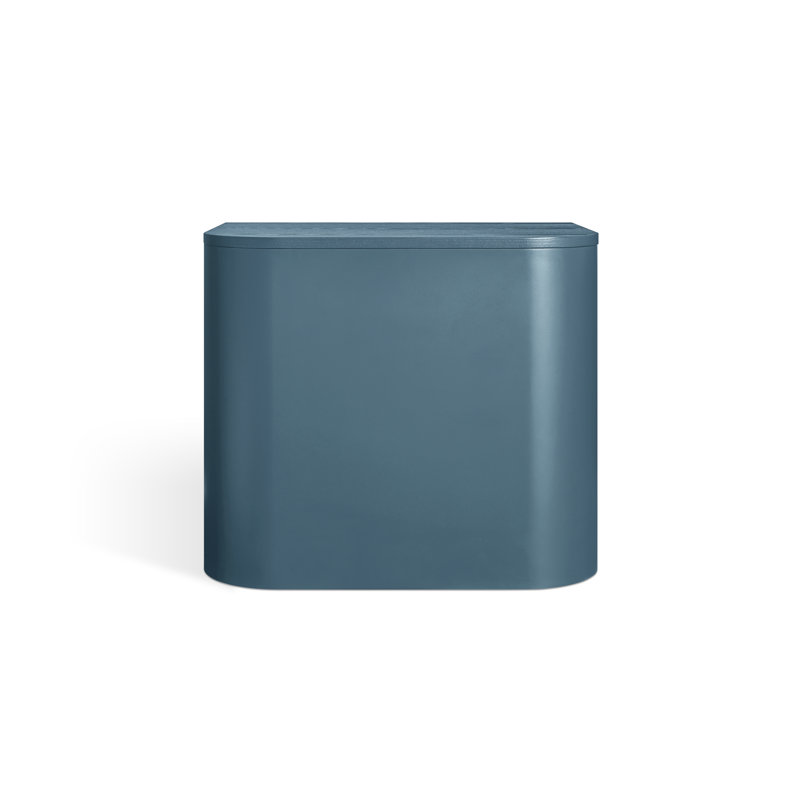 Space Blue Metal and Wood Nightstand