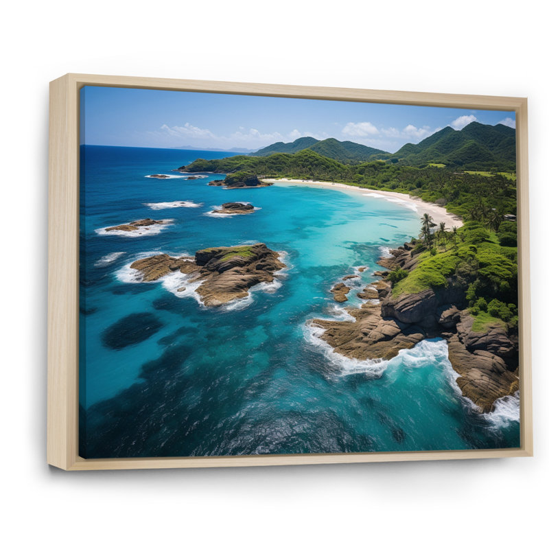 «Virpi Caraibe Paradise Found III», reproduction sur toile, 24" H x 32" W, Cadre naturel flottant