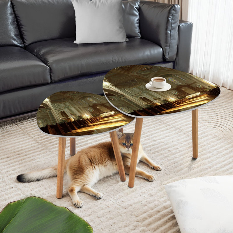 Ensemble de 2 tables basses gigognes Triangle