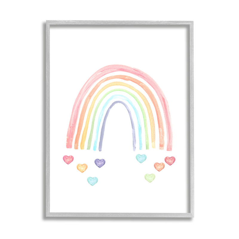 ba-950-Rainbow with Falling Hearts par Lil 'Rue, reproduction d'art sur toile, H 20 po x l 16 po x P 1,5 po