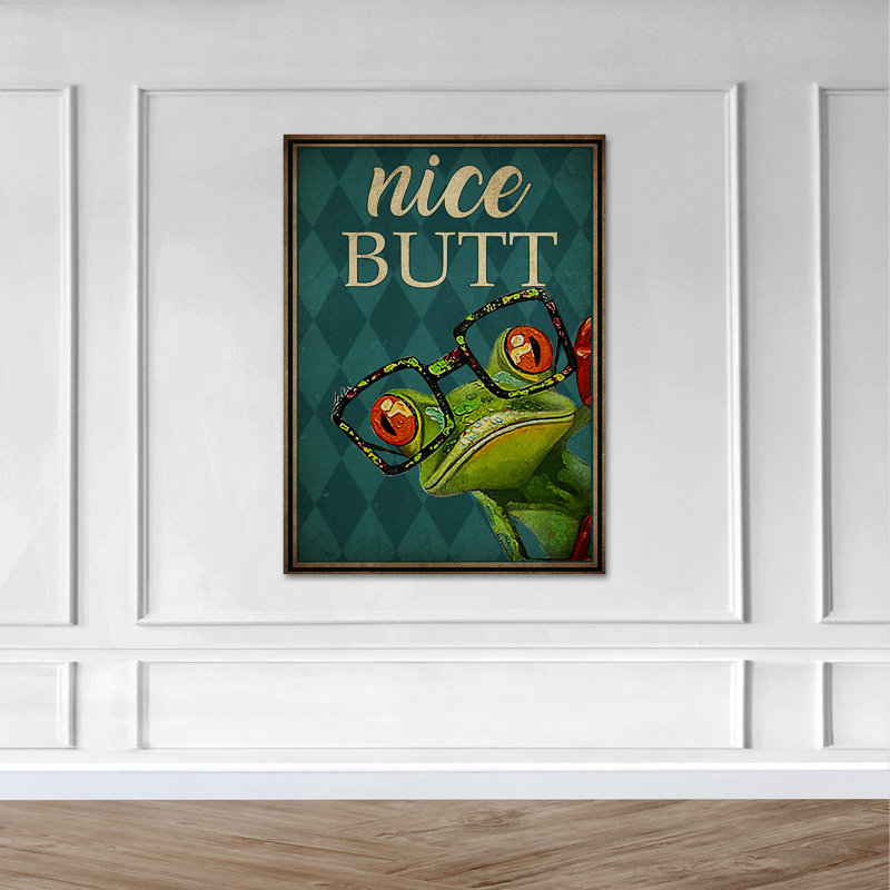 Une grenouille - jolie toile tendue avec toile tendue - grenouille, décoration de salon, décoration de salon vert