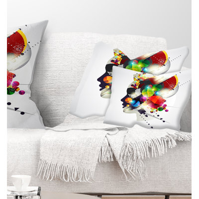 Woman Abstract Profile - Abstract Printed Pillow