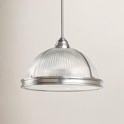 Ainsley 3 Light Ribbed Glass Dimmable Pendant