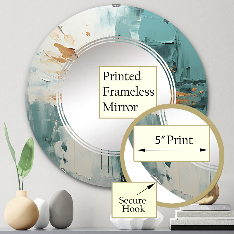 Somonia - Miroir mural moderne rond, 24 po x 24 po