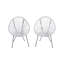 Ensemble de 2 chaises à cordes modernes en forme d'œuf avec structure en acier thermolaqué pour une utilisation intérieure et extérieure, alliant confort et durabilité-2028945539