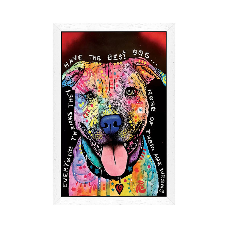Best Dog by Dean Russo - Print on Canvas, 66.04 cm H x 45.72 cm W, White Framed