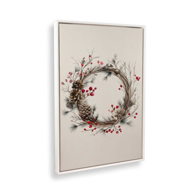 Winterberry Wreath Canvas Art Print