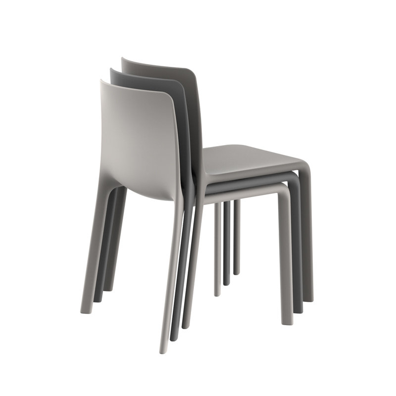 Kes Stacking Patio Dining Chair, Ecru