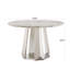 Table de salle à manger ronde en marbre, table de cuisine moderne avec plateau en faux marbre ultrabrillant et base en acier inoxydable pour la salle à manger, cuisine (table seulement)-1464444136