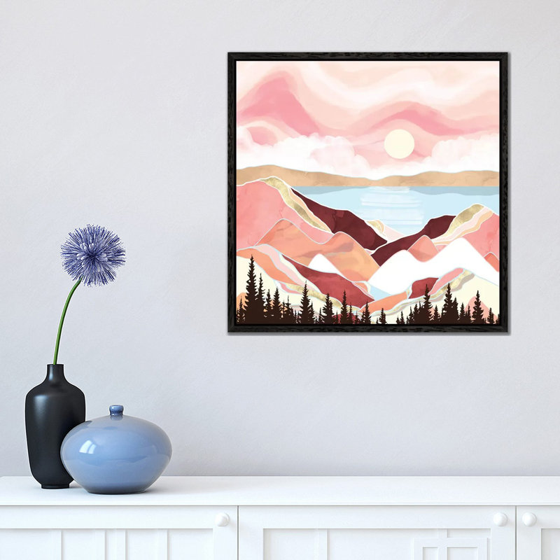 Autumn Lake Sunrise - Print on Canvas, Black Framed, 45.72 cm H x 45.72 cm W