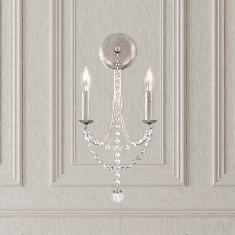 Verdana 2 - Light Candle Wall Light, Antique Silver
