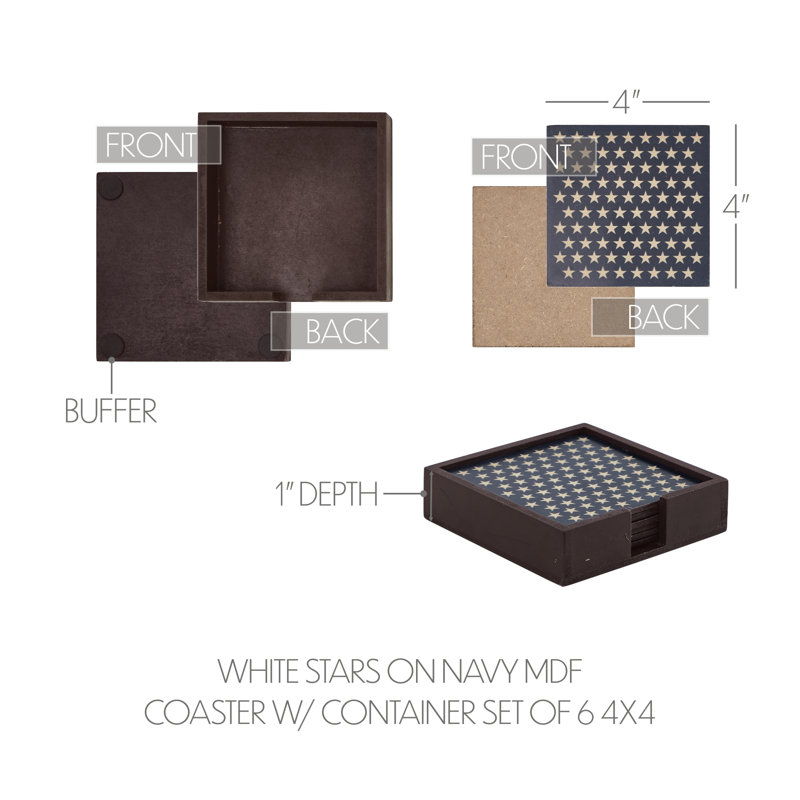Ensemble de 6 sous-verres en MDF Classic